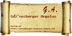Günszberger Angelus névjegykártya